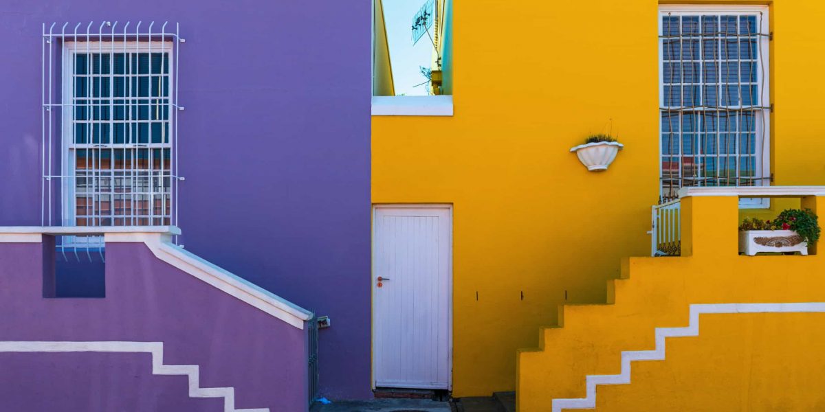 Colorful Facades in the malay quarter of Bo Kaap in the city of Cape Town, Western Cape province, South Africa.
