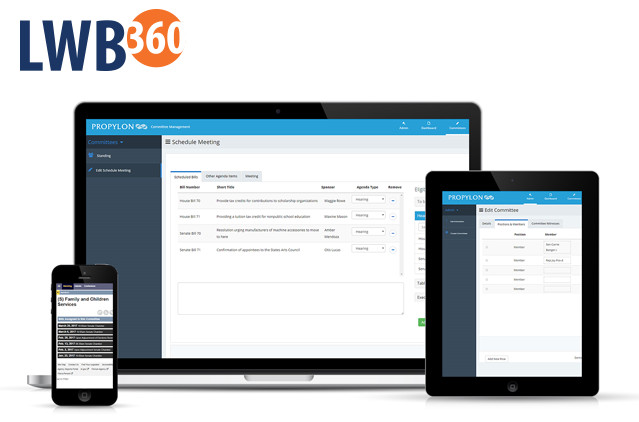 LWB360 LWB360 legislative management solution product screens